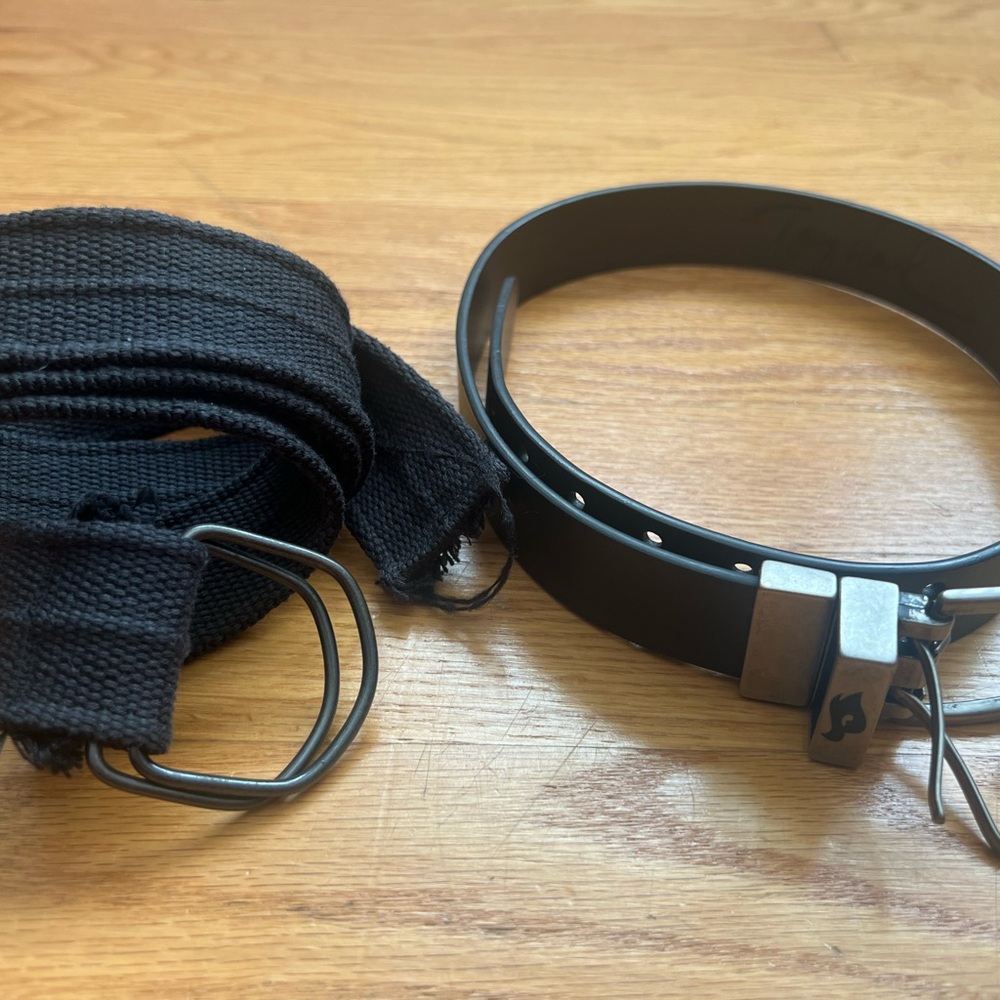 Black Canvas and Leather Belts